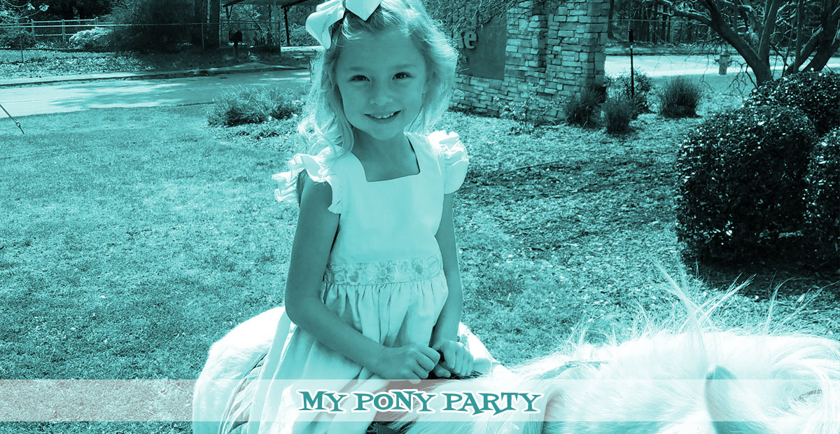 A girl ridding a pony at her birthday party